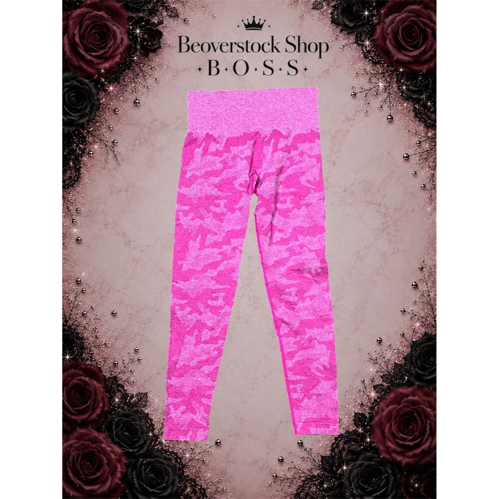Preowned NVGTN Pink Camo Seamless High Waisted Leggings – Size Small